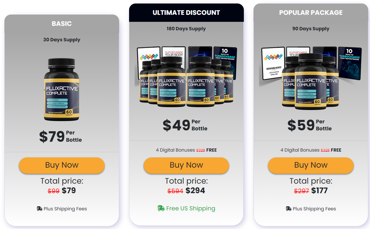 Fluxactive Complete order page